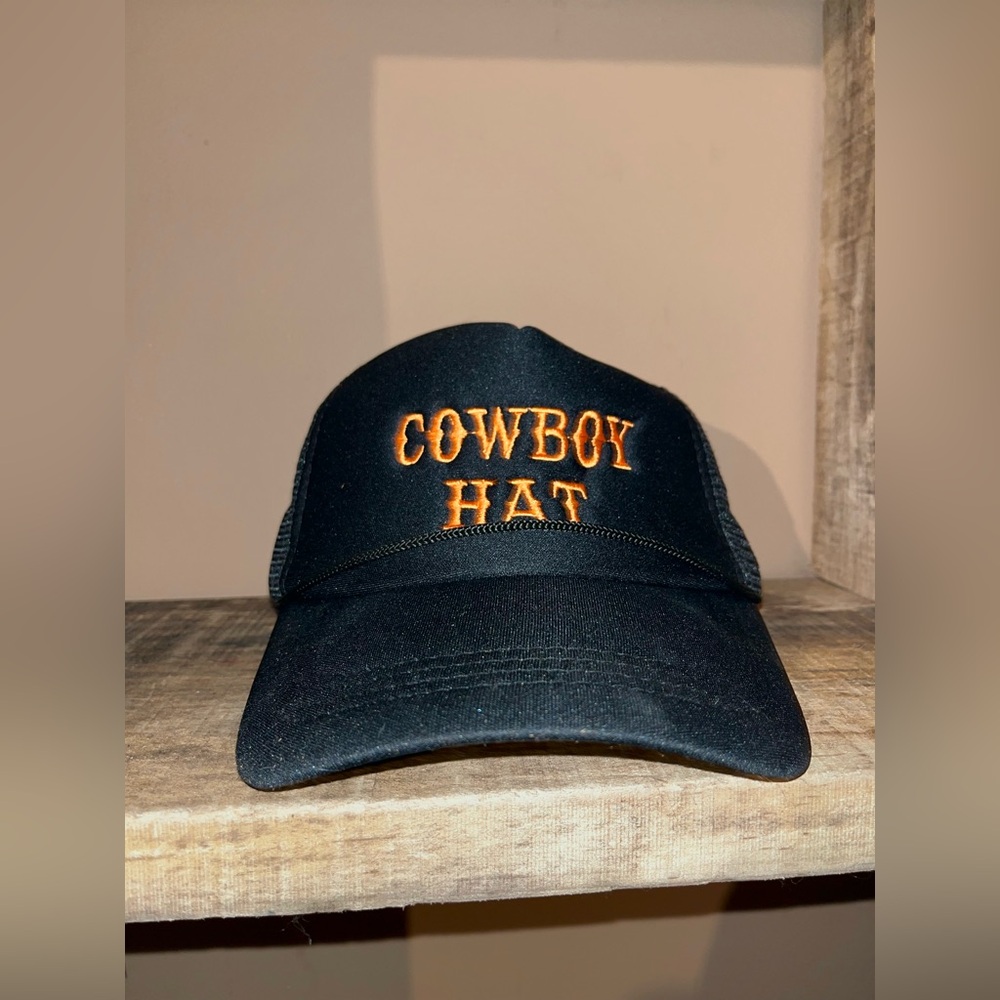 Black and Orange Trucker Cowboy Hat